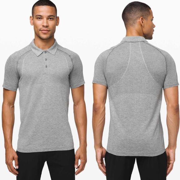 lululemon athletica Other - Lululemon Metal Vent Tech Polo Short Sleeve XXL/2XL Grey Mesh Golf Casual Work